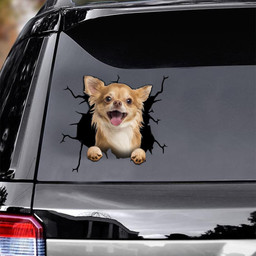 Chihuahua Dog Breeds Dogs Puppy Crack Window Decal Custom 3d Car Decal Vinyl Aesthetic Decal Funny Stickers Cute Gift Ideas Ae10335 Car Vinyl Decal Sticker Window Decals, Peel and Stick Wall Decals