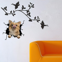 Chihuahua Dog Breeds Dogs Puppy Crack Window Decal Custom 3d Car Decal Vinyl Aesthetic Decal Funny Stickers Cute Gift Ideas Ae10336 Car Vinyl Decal Sticker Window Decals, Peel and Stick Wall Decals
