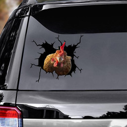 Chicken Crack Window Decal Custom 3d Car Decal Vinyl Aesthetic Decal Funny Stickers Cute Gift Ideas Ae10326 Car Vinyl Decal Sticker Window Decals, Peel and Stick Wall Decals