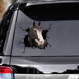 Clydesdale Horse Crack Window Decal Custom 3d Car Decal Vinyl Aesthetic Decal Funny Stickers Cute Gift Ideas Ae10356 Car Vinyl Decal Sticker Window Decals, Peel and Stick Wall Decals