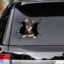 Chihuahua Dog Breeds Dogs Puppy Crack Window Decal Custom 3d Car Decal Vinyl Aesthetic Decal Funny Stickers Cute Gift Ideas Ae10341 Car Vinyl Decal Sticker Window Decals, Peel and Stick Wall Decals