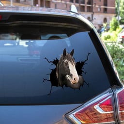 Clydesdale Horse Crack Window Decal Custom 3d Car Decal Vinyl Aesthetic Decal Funny Stickers Cute Gift Ideas Ae10356 Car Vinyl Decal Sticker Window Decals, Peel and Stick Wall Decals 12x12IN 2PCS