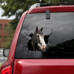 Clydesdale Horse Crack Window Decal Custom 3d Car Decal Vinyl Aesthetic Decal Funny Stickers Cute Gift Ideas Ae10356 Car Vinyl Decal Sticker Window Decals, Peel and Stick Wall Decals 18x18IN 2PCS