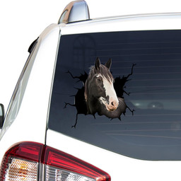 Clydesdale Horse Crack Window Decal Custom 3d Car Decal Vinyl Aesthetic Decal Funny Stickers Cute Gift Ideas Ae10356 Car Vinyl Decal Sticker Window Decals, Peel and Stick Wall Decals