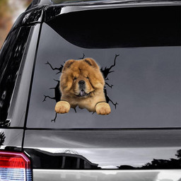 Chow Chow Crack Window Decal Custom 3d Car Decal Vinyl Aesthetic Decal Funny Stickers Cute Gift Ideas Ae10352 Car Vinyl Decal Sticker Window Decals, Peel and Stick Wall Decals