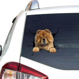 Chow Chow Crack Window Decal Custom 3d Car Decal Vinyl Aesthetic Decal Funny Stickers Cute Gift Ideas Ae10352 Car Vinyl Decal Sticker Window Decals, Peel and Stick Wall Decals