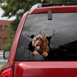 Cockapoo Crack Window Decal Custom 3d Car Decal Vinyl Aesthetic Decal Funny Stickers Cute Gift Ideas Ae10359 Car Vinyl Decal Sticker Window Decals, Peel and Stick Wall Decals 18x18IN 2PCS