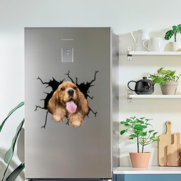 Cocker Spaniel Crack Window Decal Custom 3d Car Decal Vinyl Aesthetic Decal Funny Stickers Cute Gift Ideas Ae10368 Car Vinyl Decal Sticker Window Decals, Peel and Stick Wall Decals