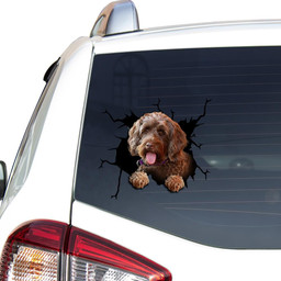Cockapoo Crack Window Decal Custom 3d Car Decal Vinyl Aesthetic Decal Funny Stickers Cute Gift Ideas Ae10359 Car Vinyl Decal Sticker Window Decals, Peel and Stick Wall Decals