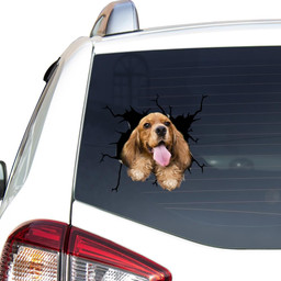 Cocker Spaniel Crack Window Decal Custom 3d Car Decal Vinyl Aesthetic Decal Funny Stickers Cute Gift Ideas Ae10368 Car Vinyl Decal Sticker Window Decals, Peel and Stick Wall Decals