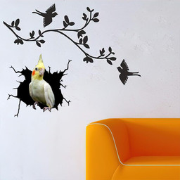 Cockatiel Crack Window Decal Custom 3d Car Decal Vinyl Aesthetic Decal Funny Stickers Cute Gift Ideas Ae10362 Car Vinyl Decal Sticker Window Decals, Peel and Stick Wall Decals