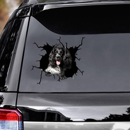 Cocker Spaniel Crack Window Decal Custom 3d Car Decal Vinyl Aesthetic Decal Funny Stickers Cute Gift Ideas Ae10366 Car Vinyl Decal Sticker Window Decals, Peel and Stick Wall Decals