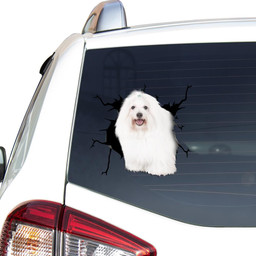 Coton De Tulear Crack Window Decal Custom 3d Car Decal Vinyl Aesthetic Decal Funny Stickers Home Decor Gift Ideas Car Vinyl Decal Sticker Window Decals, Peel and Stick Wall Decals