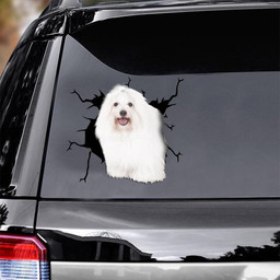 Coton De Tulear Crack Window Decal Custom 3d Car Decal Vinyl Aesthetic Decal Funny Stickers Home Decor Gift Ideas Car Vinyl Decal Sticker Window Decals, Peel and Stick Wall Decals
