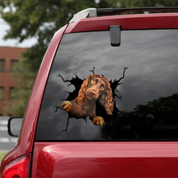 Cocker Spaniel Crack Window Decal Custom 3d Car Decal Vinyl Aesthetic Decal Funny Stickers Cute Gift Ideas Ae10370 Car Vinyl Decal Sticker Window Decals, Peel and Stick Wall Decals 18x18IN 2PCS