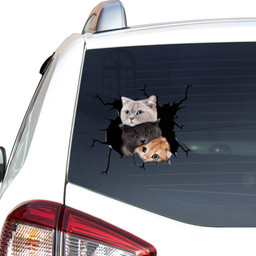 Cute Cats Crack Window Decal Custom 3d Car Decal Vinyl Aesthetic Decal Funny Stickers Home Decor Gift Ideas Car Vinyl Decal Sticker Window Decals, Peel and Stick Wall Decals