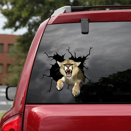 Cougar Crack Window Decal Custom 3d Car Decal Vinyl Aesthetic Decal Funny Stickers Home Decor Gift Ideas Car Vinyl Decal Sticker Window Decals, Peel and Stick Wall Decals 18x18IN 2PCS