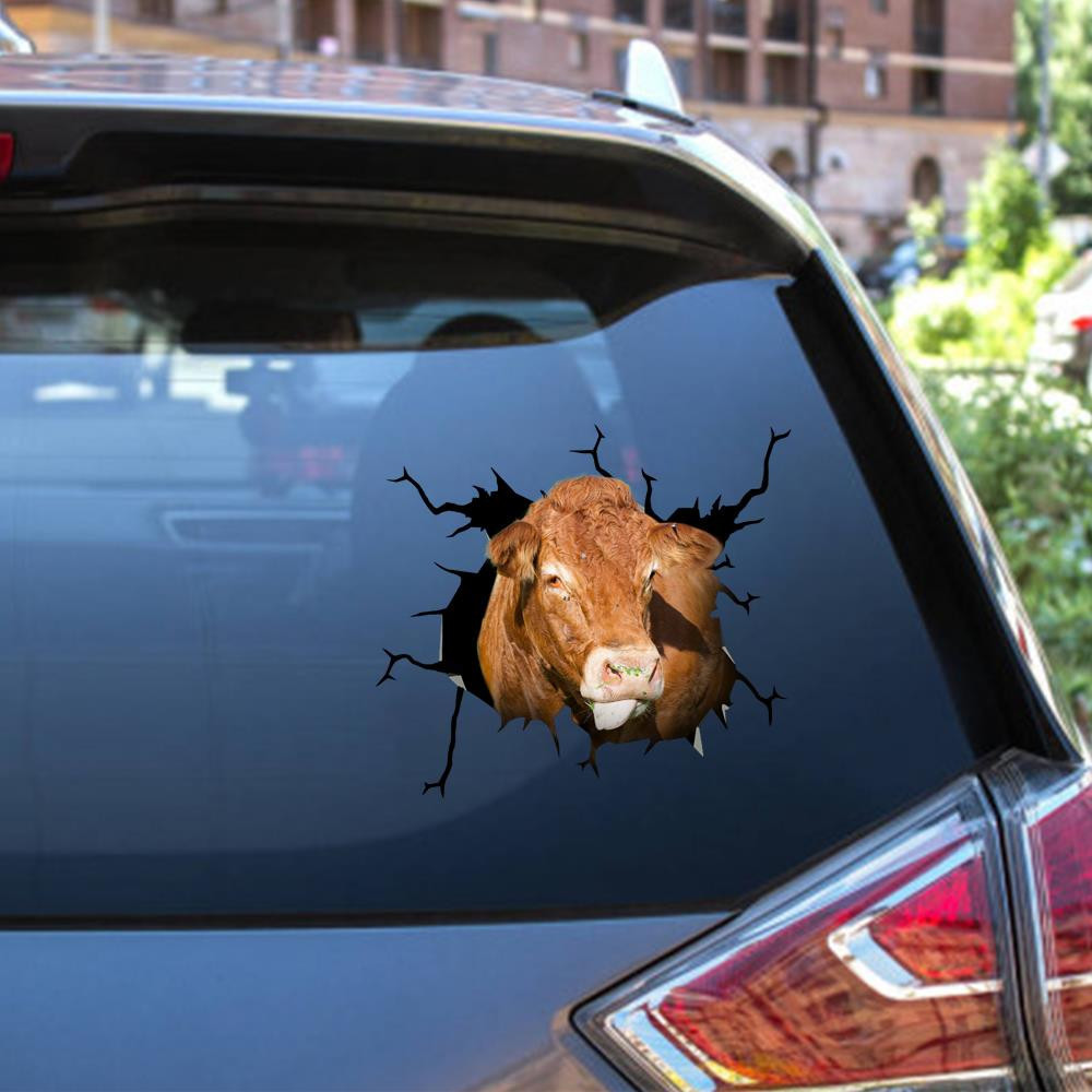 Cow Crack Window Decal Custom 3d Car Decal Vinyl Aesthetic Decal Funny ...