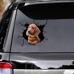 Dachshund Dog Breeds Dogs Puppy Crack Window Decal Custom 3d Car Decal Vinyl Aesthetic Decal Funny Stickers Cute Gift Ideas Ae10396 Car Vinyl Decal Sticker Window Decals, Peel and Stick Wall Decals