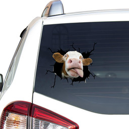 Cow Crack Window Decal Custom 3d Car Decal Vinyl Aesthetic Decal Funny Stickers Cute Gift Ideas Ae10385 Car Vinyl Decal Sticker Window Decals, Peel and Stick Wall Decals