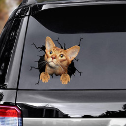 Cute Cat Kitten Crack Window Decal Custom 3d Car Decal Vinyl Aesthetic Decal Funny Stickers Home Decor Gift Ideas Car Vinyl Decal Sticker Window Decals, Peel and Stick Wall Decals