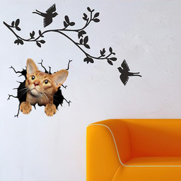 Cute Cat Kitten Crack Window Decal Custom 3d Car Decal Vinyl Aesthetic Decal Funny Stickers Home Decor Gift Ideas Car Vinyl Decal Sticker Window Decals, Peel and Stick Wall Decals