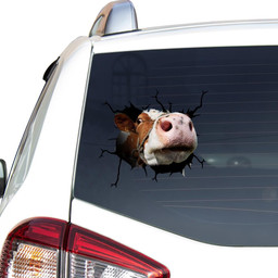 Dairy Cow Crack Window Decal Custom 3d Car Decal Vinyl Aesthetic Decal Funny Stickers Cute Gift Ideas Ae10417 Car Vinyl Decal Sticker Window Decals, Peel and Stick Wall Decals