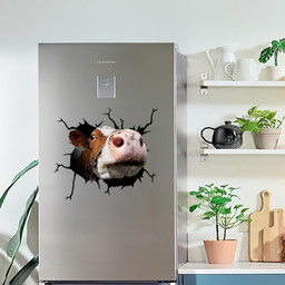 Dairy Cow Crack Window Decal Custom 3d Car Decal Vinyl Aesthetic Decal Funny Stickers Cute Gift Ideas Ae10417 Car Vinyl Decal Sticker Window Decals, Peel and Stick Wall Decals
