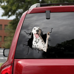 Dalmatians Crack Window Decal Custom 3d Car Decal Vinyl Aesthetic Decal Funny Stickers Cute Gift Ideas Ae10424 Car Vinyl Decal Sticker Window Decals, Peel and Stick Wall Decals 18x18IN 2PCS
