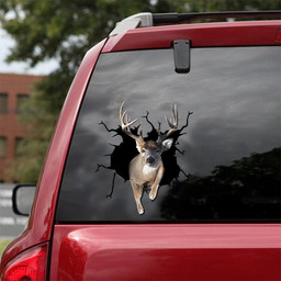 Deer Crack Window Decal Custom 3d Car Decal Vinyl Aesthetic Decal Funny Stickers Home Decor Gift Ideas Car Vinyl Decal Sticker Window Decals, Peel and Stick Wall Decals 18x18IN 2PCS
