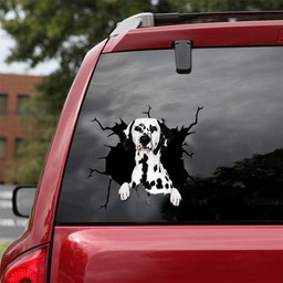 Dalmatian Crack Window Decal Custom 3d Car Decal Vinyl Aesthetic Decal Funny Stickers Cute Gift Ideas Ae10421 Car Vinyl Decal Sticker Window Decals, Peel and Stick Wall Decals 18x18IN 2PCS