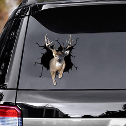 Deer Crack Window Decal Custom 3d Car Decal Vinyl Aesthetic Decal Funny Stickers Home Decor Gift Ideas Car Vinyl Decal Sticker Window Decals, Peel and Stick Wall Decals