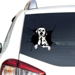 Dalmatian Crack Window Decal Custom 3d Car Decal Vinyl Aesthetic Decal Funny Stickers Cute Gift Ideas Ae10421 Car Vinyl Decal Sticker Window Decals, Peel and Stick Wall Decals