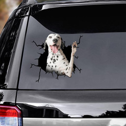 Dalmatians Crack Window Decal Custom 3d Car Decal Vinyl Aesthetic Decal Funny Stickers Cute Gift Ideas Ae10424 Car Vinyl Decal Sticker Window Decals, Peel and Stick Wall Decals