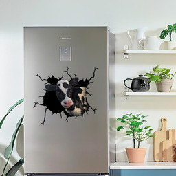 Dairy Cow Crack Window Decal Custom 3d Car Decal Vinyl Aesthetic Decal Funny Stickers Cute Gift Ideas Ae10416 Car Vinyl Decal Sticker Window Decals, Peel and Stick Wall Decals