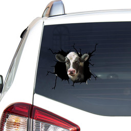 Dairy Cow Crack Window Decal Custom 3d Car Decal Vinyl Aesthetic Decal Funny Stickers Home Decor Gift Ideas Car Vinyl Decal Sticker Window Decals, Peel and Stick Wall Decals
