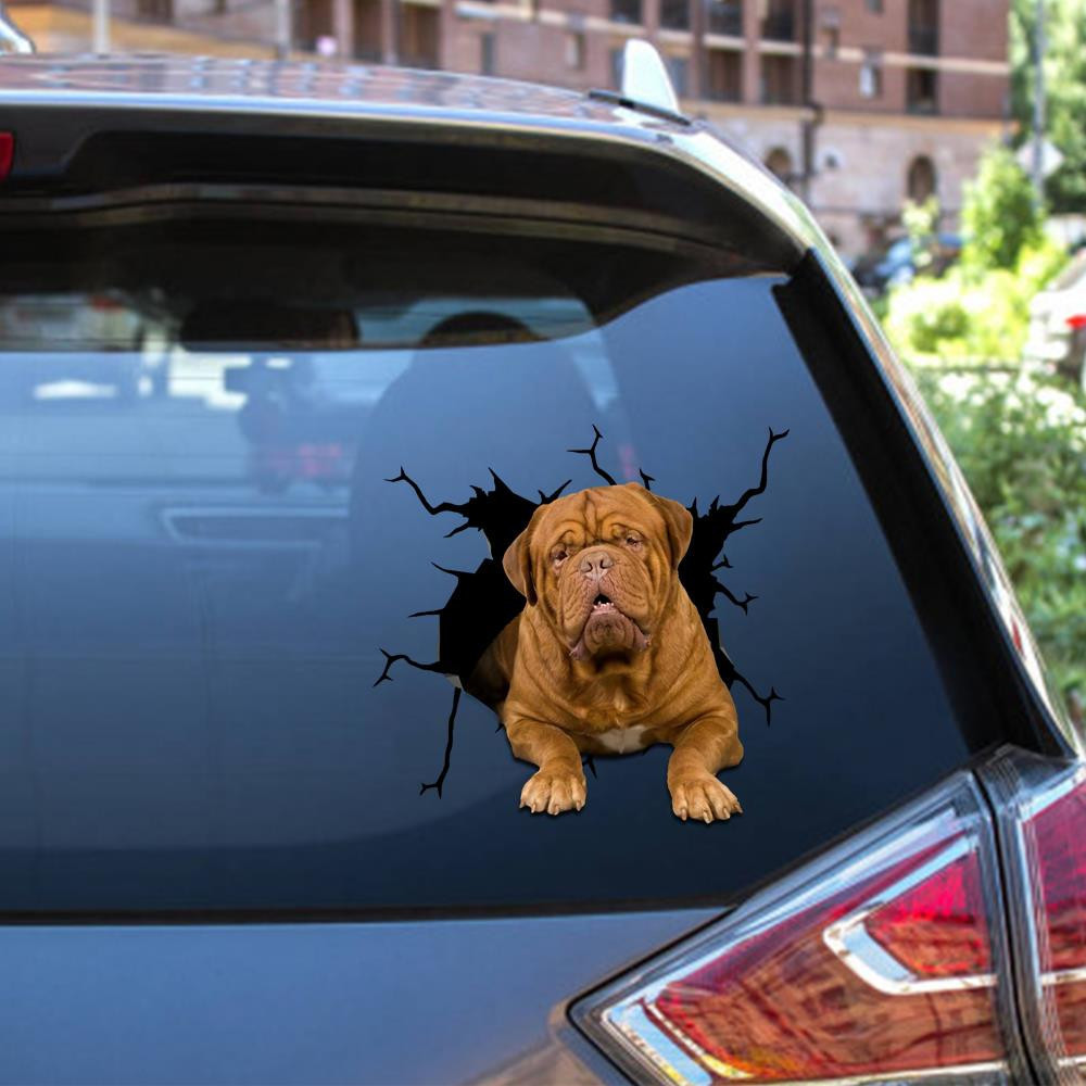 Dogues De Bordeaux Crack Window Decal Custom 3d Car Decal Vinyl Aesthetic Decal Funny Stickers Cute Gift Ideas Ae10446 Car Vinyl Decal Sticker Window Decals, Peel and Stick Wall Decals 12x12IN 2PCS