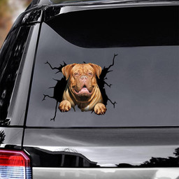 Dogue De Bordeaux Crack Window Decal Custom 3d Car Decal Vinyl Aesthetic Decal Funny Stickers Home Decor Gift Ideas Car Vinyl Decal Sticker Window Decals, Peel and Stick Wall Decals