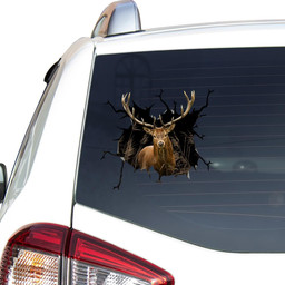 Deer Crack Window Decal Custom 3d Car Decal Vinyl Aesthetic Decal Funny Stickers Cute Gift Ideas Ae10426 Car Vinyl Decal Sticker Window Decals, Peel and Stick Wall Decals