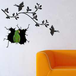 Eclectus Parrot Crack Window Decal Custom 3d Car Decal Vinyl Aesthetic Decal Funny Stickers Cute Gift Ideas Ae10457 Car Vinyl Decal Sticker Window Decals, Peel and Stick Wall Decals