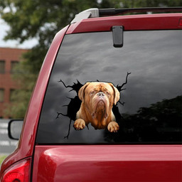 Dogue De Bordeaux Crack Window Decal Custom 3d Car Decal Vinyl Aesthetic Decal Funny Stickers Cute Gift Ideas Ae10443 Car Vinyl Decal Sticker Window Decals, Peel and Stick Wall Decals 18x18IN 2PCS