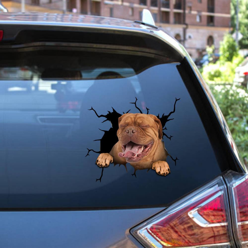 Dogues De Bordeaux Crack Window Decal Custom 3d Car Decal Vinyl Aesthetic Decal Funny Stickers Cute Gift Ideas Ae10445 Car Vinyl Decal Sticker Window Decals, Peel and Stick Wall Decals 12x12IN 2PCS