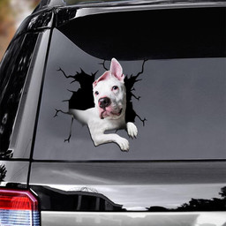 Dogo Argentino Crack Window Decal Custom 3d Car Decal Vinyl Aesthetic Decal Funny Stickers Cute Gift Ideas Ae10440 Car Vinyl Decal Sticker Window Decals, Peel and Stick Wall Decals