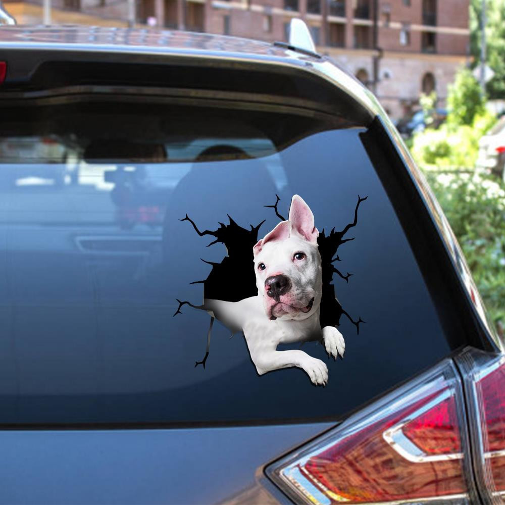 Dogo Argentino Crack Window Decal Custom 3d Car Decal Vinyl Aesthetic Decal Funny Stickers Cute Gift Ideas Ae10440 Car Vinyl Decal Sticker Window Decals, Peel and Stick Wall Decals 12x12IN 2PCS
