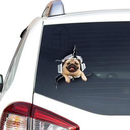 English Bulldog Crack Sticker Funny Gifts For Teen Car Vinyl Decal Sticker Window Decals, Peel and Stick Wall Decals