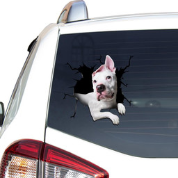 Dogo Argentino Crack Window Decal Custom 3d Car Decal Vinyl Aesthetic Decal Funny Stickers Cute Gift Ideas Ae10440 Car Vinyl Decal Sticker Window Decals, Peel and Stick Wall Decals