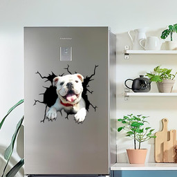 English Bulldog Crack Window Decal Custom 3d Car Decal Vinyl Aesthetic Decal Funny Stickers Cute Gift Ideas Ae10464 Car Vinyl Decal Sticker Window Decals, Peel and Stick Wall Decals