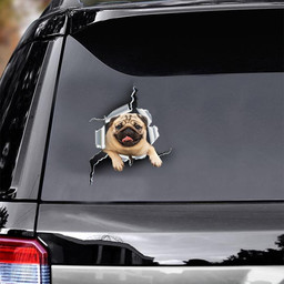 English Bulldog Crack Sticker Funny Gifts For Teen Car Vinyl Decal Sticker Window Decals, Peel and Stick Wall Decals