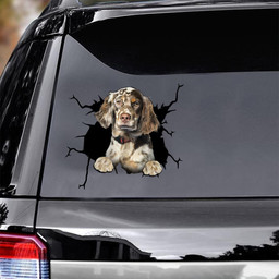 English Setter Crack Window Decal Custom 3d Car Decal Vinyl Aesthetic Decal Funny Stickers Home Decor Gift Ideas Car Vinyl Decal Sticker Window Decals, Peel and Stick Wall Decals