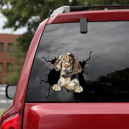 English Setter Crack Window Decal Custom 3d Car Decal Vinyl Aesthetic Decal Funny Stickers Home Decor Gift Ideas Car Vinyl Decal Sticker Window Decals, Peel and Stick Wall Decals 18x18IN 2PCS